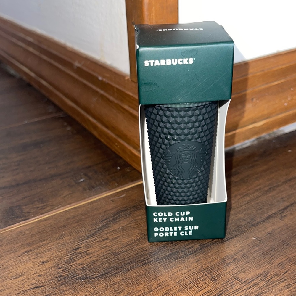 Starbucks Green tumbler studded ornament keychain